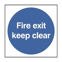 Picture of Fire Exit Keep Clear Circular Sign